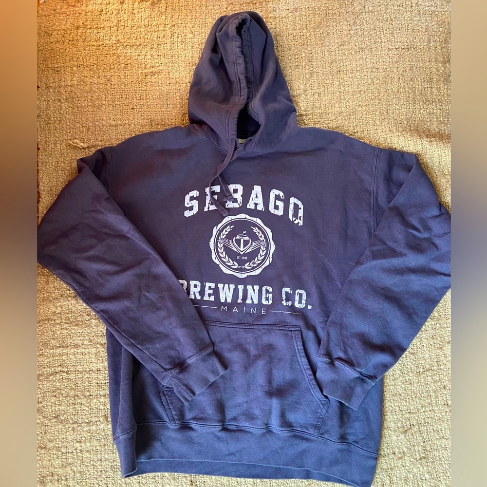 Slate Blue Sebago Brewing Co. Hoodie | Large
